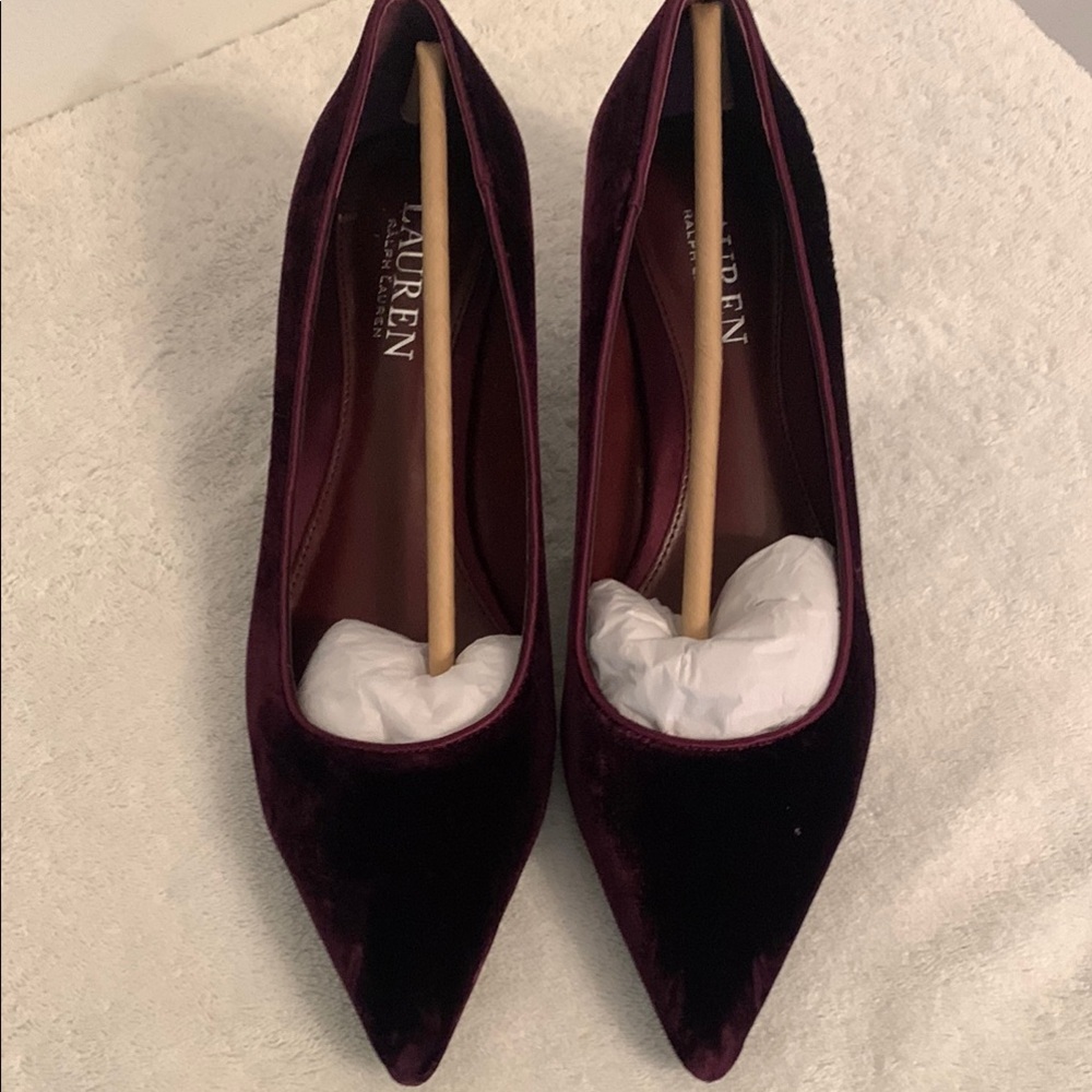 Ralph Lauren Burgundy Velvet shoes